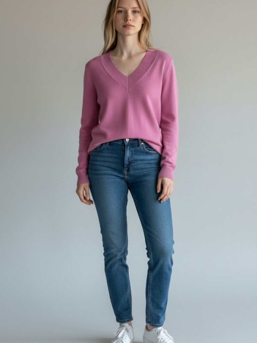 346 Brooks Brothers 100% Merino Wool V-Neck Preppy Lilac Pullover Sweater Large